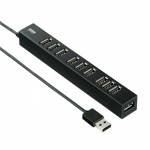 サンワサプライ『 USB2.0ハブ(10ポート) セルフパワー（USB-2H1001BK）』