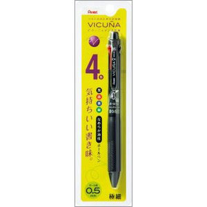 ぺんてる　ビクーニャ4色　0．5　パック（本体色：ブラック）のサムネイル