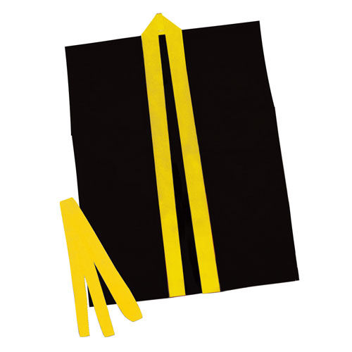 アーテック　カラー不織布ハッピ子供用袖無 運動会 体育祭 衣装 お祭り（S黒（黄襟））