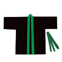 アーテック カラー不織布ハッピ 子供用S 運動会 体育祭 衣装 お祭り(黒(緑襟))