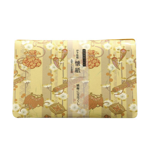 カミイソ Kimono美 伊予和紙 懐紙&懐紙入れ 縞梅に宝尽くし