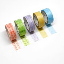 カミイソ 彩宴 SAIEN マスキングテープ マステ ちぎり絵6色セット もよう 15mm
