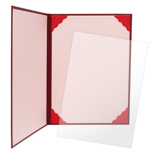 ササガワ　証書ファイル A4 レザー調 濃緋紅（コイヒベニ）