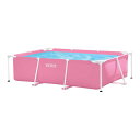 オンダ インテックス レクタングラー プール 2.2m PINK RECTANGULAR FRAME POOL(ピンク)