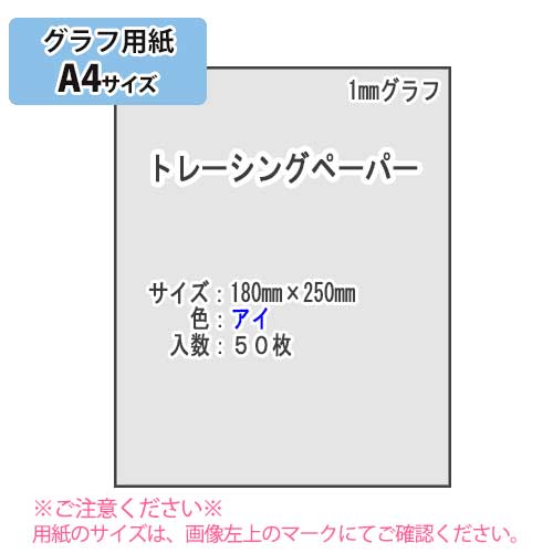 SAKAE TP 1mmグラフ トレーシングペーパー 45g/m2 A4 50枚（アイ）
