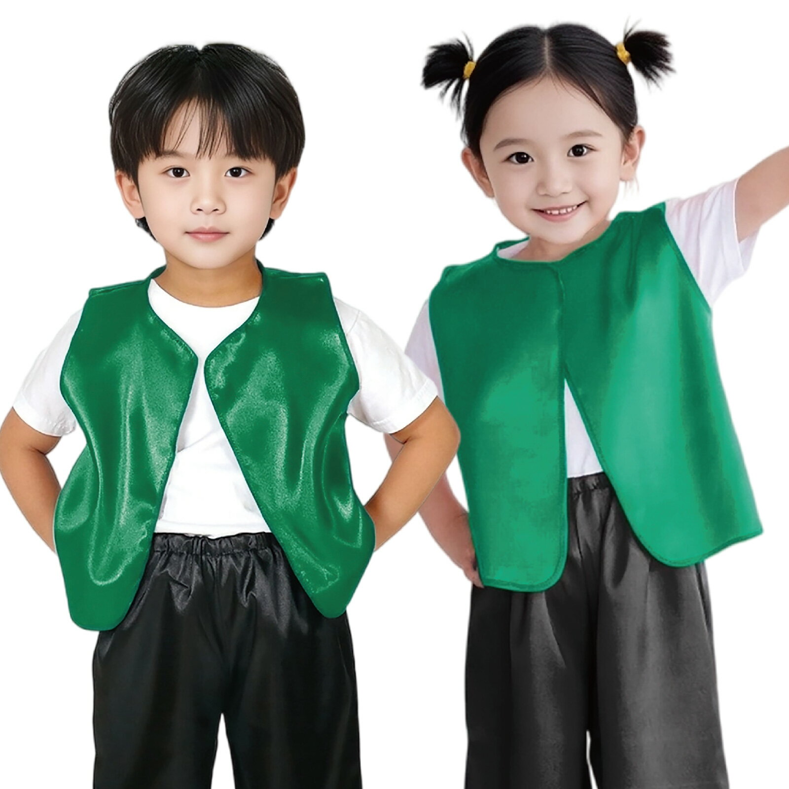 アーテック ソフトサテンベスト C 制作 衣装 発表会 お遊戯会（緑）
