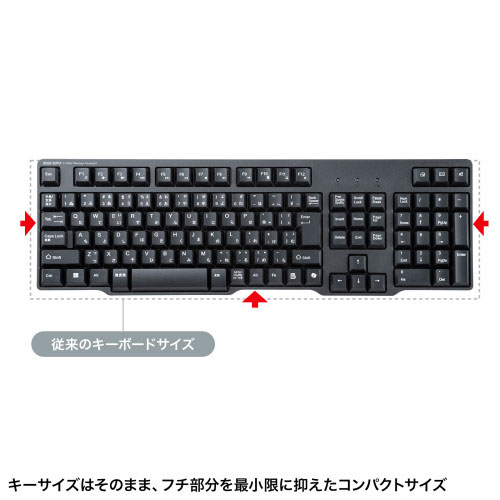 どっとカエールコレクトの【エントリーでポイント5倍　8/1〜8/31まで】サンワサプライ 直送 静音マウス付ワイヤレスキーボード｜アングル2