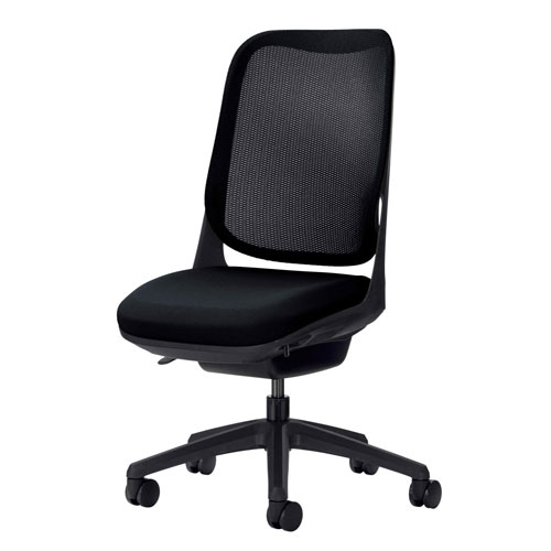 ライオン事務器 法人限定 メーカー直送品 オフィスチェアー〈ライド〉 アームレスタイプ ブラックフレ..