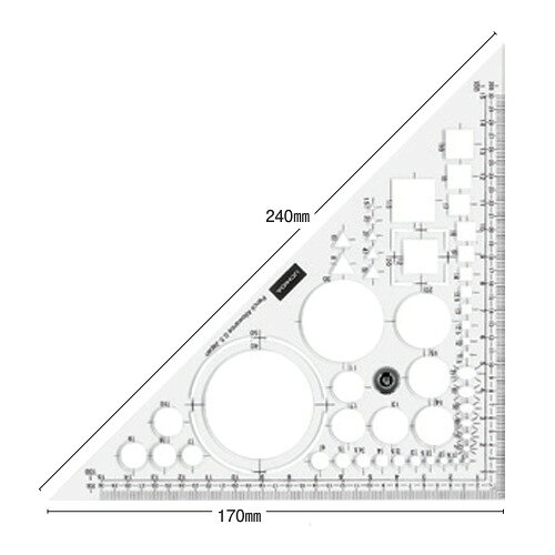 マービー　ウチダ KD ツマミ付き三角定規プラスαII 厚さ2mm