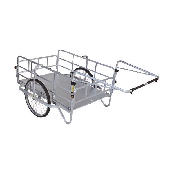 樂天商城 - HARAX ハラックス　コンパック　アルミ製　折り畳み式大型リヤカー 24インチタイヤ仕様　HC-1208N-24 ノーパンクタイヤ