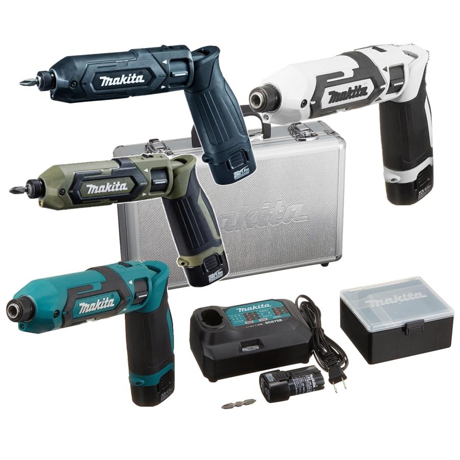 ■付属品■ リチウムイオン電池BL0715（7.2V 1.5Ah)：2個 充電器DC07SB アルミケース プラスビット ■商品詳細■ 締付けスピード約10%アップ&1充電あたりの作業量約40%アップ 右手でも左手でも使いやすい! 左右・両側面スイッチ 小型・軽量・スリムで取り回しが楽なペン型ボディ ネジ締め能力:小ねじ(M3~M8)、ボルト(M3~M8)、高力ボルト(M3~M6)、コーススレッド(22~45mm) 最大締付けトルク:25N・m 回転数:0~2,450回転/分 打撃数:0~3,000回/分 本機寸法(折り曲げ時):長さ227×幅42×高さ144mm 本機寸法(ストレート時):長さ282×幅42×高さ52mm 質量:0.55kg(バッテリー含む)