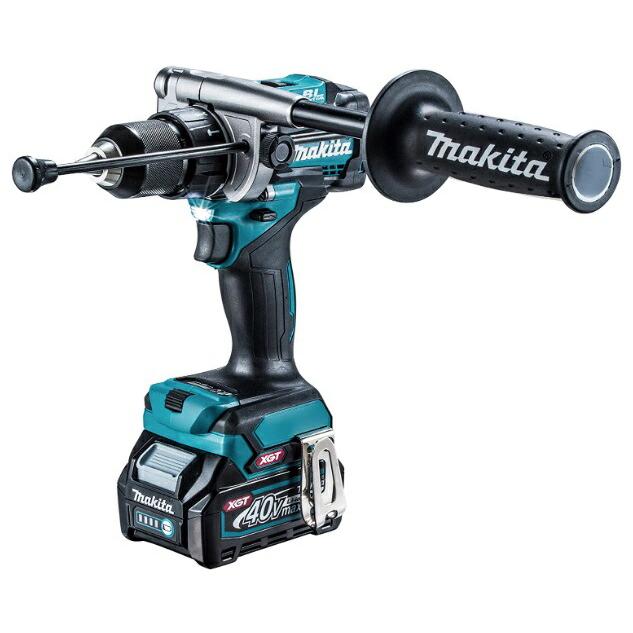 商品情報 マキタ makita 充電式震動ドライバドリル HP001GRDX バッテリBL4025×2本・充電器DC40RA・ケース付 88381892186 ■高負荷作業も高速 ■座掘り穴あけ（高速モード） ■サイディング 穴あけスピード 約20%アップ マルチサイディングコアφ200mm サイディングボード 穴あけ （マキタ社18V機比） ■石工穴あけ 最大穴あけ能力φ20mm(コンクリート、ブロック) ■ハイパワーブラシレスモータ搭載 最大トルク150N・m※剛性体締付トルク ■コントローラ制御　電子クラッチ41段 ■短くなったボディ＆サイドグリップで使いやすい ■振り回され低減 センサーが振り回されを感知し「モータを自動停止」 ■突然の雨から本機を守る防水保護等級 「IPX6」 ※IP表示をしている製品は水による影響を受けにくいように設計されていますが、故障しないことを保証するものではありません。 ■「アプト」防滴・防じん 本製品は水や粉じんに対する影響が抑えられる様に設計されていますが、 水や粉じんによって故障しないことを保証するものではありません。 ■その他特長 ・高速・低速2スピード ・高輝度LEDライト（2灯式） ・無段変速 ・正逆転両用 ・ブレーキ付