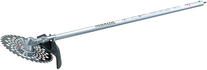 ブランド Makita(マキタ) 電源 電源コード式 色 シルバー 商品の重量 2.2 ポンド ブレードの長さ 230 ミリメートル この商品について 長さ:876mm 草刈刃(Ø):230mm(軽快チップソー付) 質量:1.0kg(チップソー(刈刃)、飛散防止カバー除く) 草刈り 刈払 アタッチメント