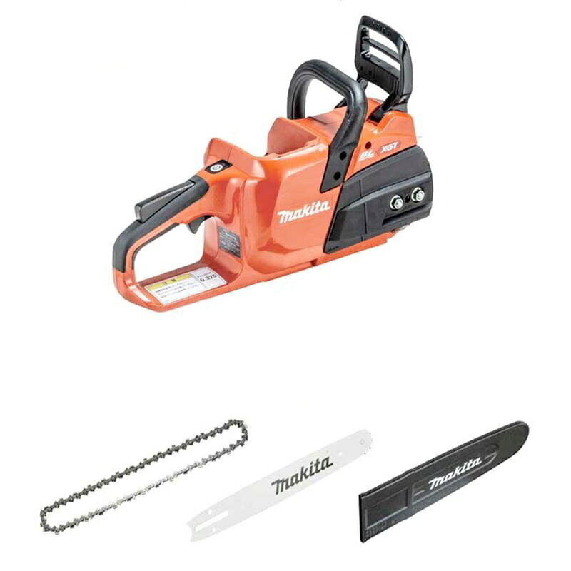商品仕様 ●本体のみ(バッテリー、充電器別売) ●チェーンバーセット(チェーン刃＋ガイドバー＋チェーンカバー) GZR1：M300C(300mm) GZR2：M350C(350mm) GZR3：M400C(400mm) 別売品 ●パワーソースキット(バッテリ＋充電器セット) XGT3(A-71978) 40Vmax(BL4050F×2個・DC40RA) XGT6(A-72039) 40Vmax(BL4050F×2個・DC40RB) XGT7(A-74821) 40Vmax(BL4040F×2個・DC40RA) XGT8(A-74837) 40Vmax(BL4040F×2個・DC40RB) ●替刃(チェーン刃) GZR1：A-72768 (80TXL-51E) GZR2：A-73623 (80TXL-59E) GZR3：A-73639 (80TXL-64E) ●補修品 A-78003 ハンドル A-77986 平ヤスリ150mmハンドル無し A-78019 ヤスリホルダーセット4.0mm A-77992 バイス 目立てクランプ A-78053 アングルプレート25度・30度目盛り付き A-73592 デプスゲージジョインタ D953100090 デプスゲージジョインタ A-58300 チェーンオイル
