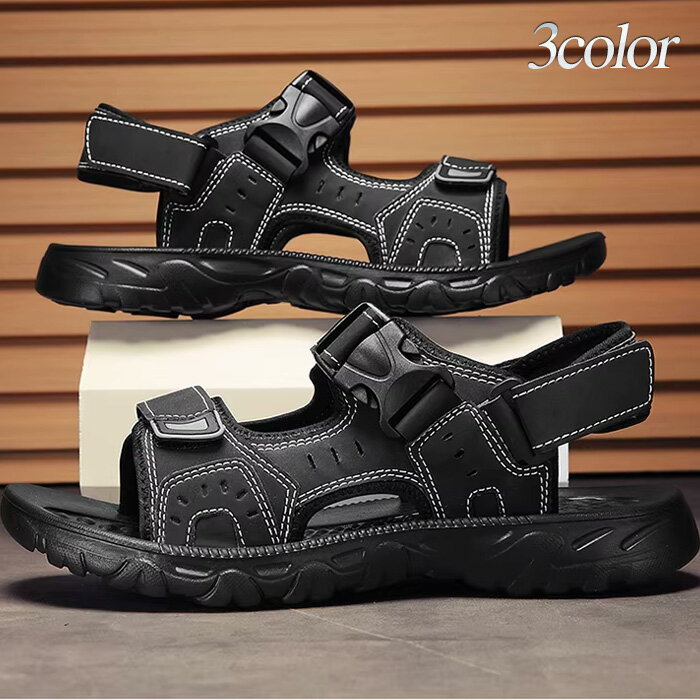 サンダル メンズ スポーツサンダル マジックテープ 軽量 滑り止め 耐衝撃 メンズ アウトドア キャンプ