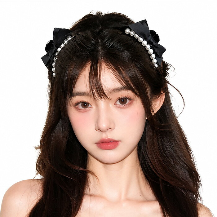 バンスクリップ ヘアクリップ パール リボン ヘアアクセサリー レディース 髪留め まとめ髪 ハーフアップ 韓国 韓国風 上品 エレガント フェミニン 大人可愛い サテン パールアクセサリー オフィス 通勤 通学 2点セット