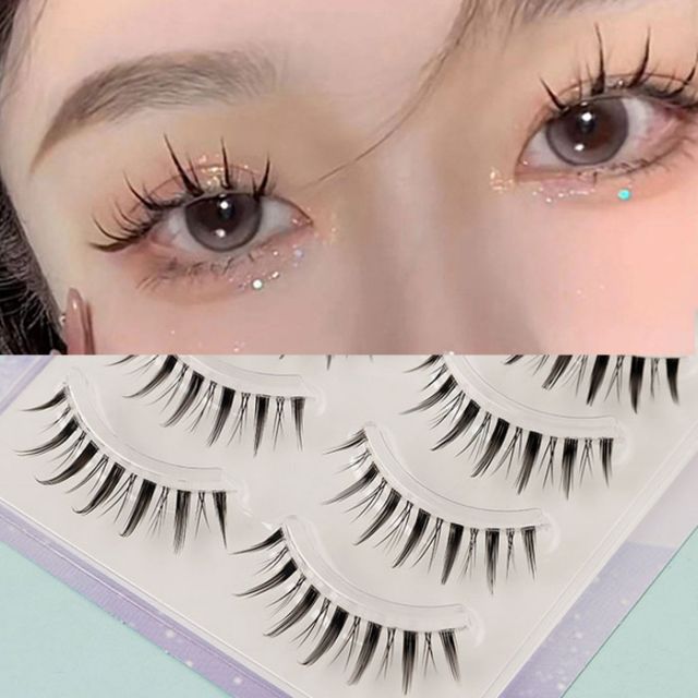 つけまつげ 付けまつ毛 長さMIX 束感 かわいい系 純欲メイク アイラッシュ 長さ 8ミリ 12ミリ 1セット/5ペア入り メール便