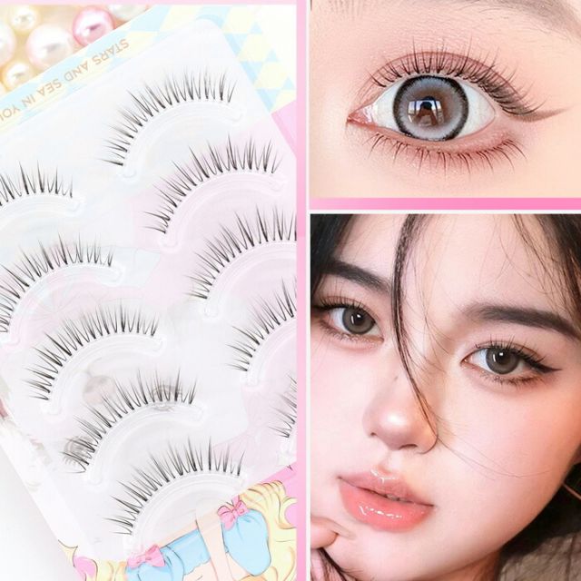 つけまつげ 上まつ毛 下まつ毛 上下つけまつげ 付けまつ毛 アイラッシュ アイラッシュ V字デザイン 長さ6mm 5ペア入り 送料無料 メール便