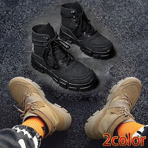 【身長5cmUP】送料無料 ブーツ メンズ ワークブーツ レースアップ アウトドア ミニタリー 防水 軽量 軽い 耐久性