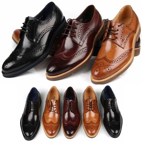 ウィングチップ メンズ シューズ クリッパーブローグシューズ Clipper Brogue Shoes ビンテージ仕上げの 本革 イタリア発メンズ靴