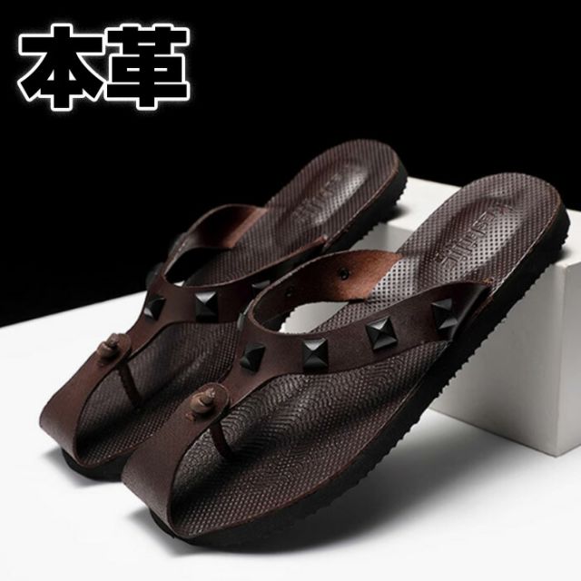 メンズ サンダル グラディエーター 本革 レザー スタッズ フラット レジャー 大人 おしゃれ グラディエーター 黒