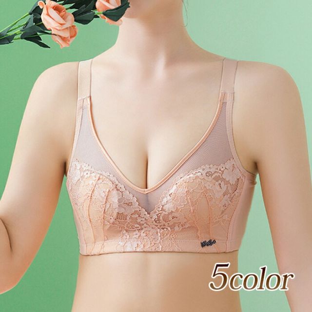 Rakuten - ブラジャー 脇高ブラジャー 薄い 軽量 小さく見せる レース シースルー 脇高設計 通気性 バストアップ セクシー エレガント かわいい 人気