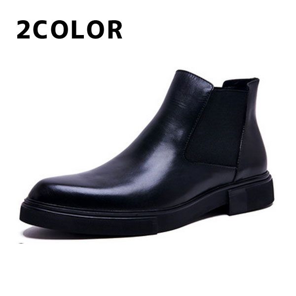 本革 ロングノーズ サイドゴア イタリアレザー シューズ ビジネスシューズ ブラウン 茶 本革 靴 ビジネス靴 Shoes