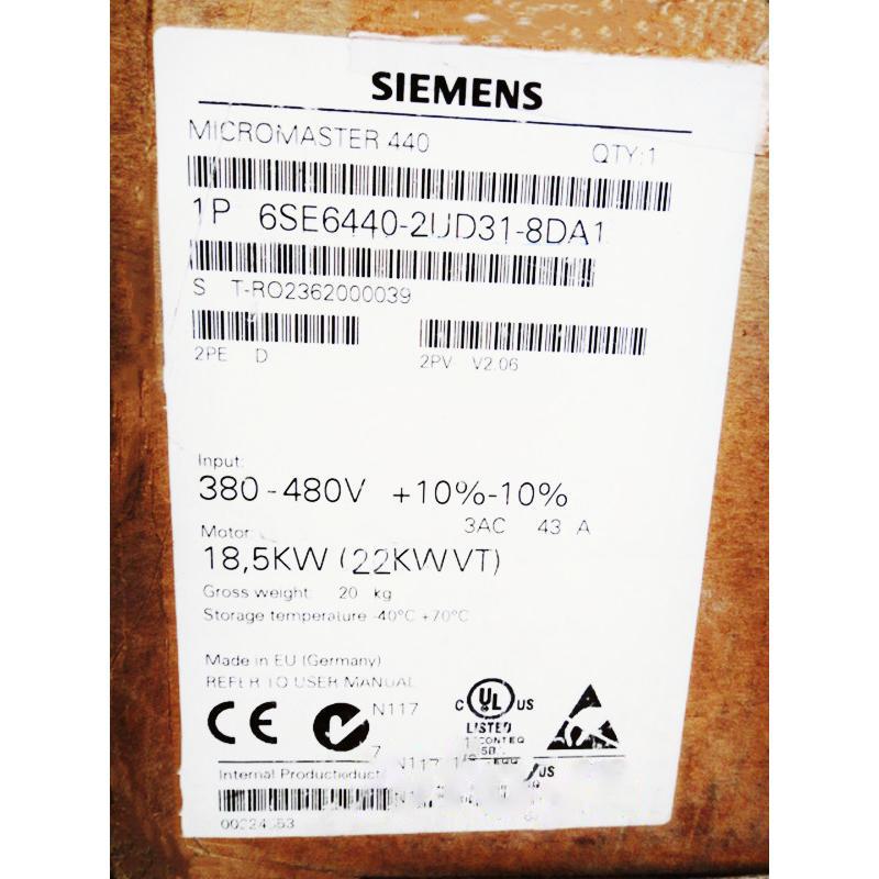 【新品 東京発 ★適格請求書発行可】★SIEMENS シーメンス インバータ 6SE6440-2UD31-8DA1 MM440 480V 18.5KW【6ヶ月保証】