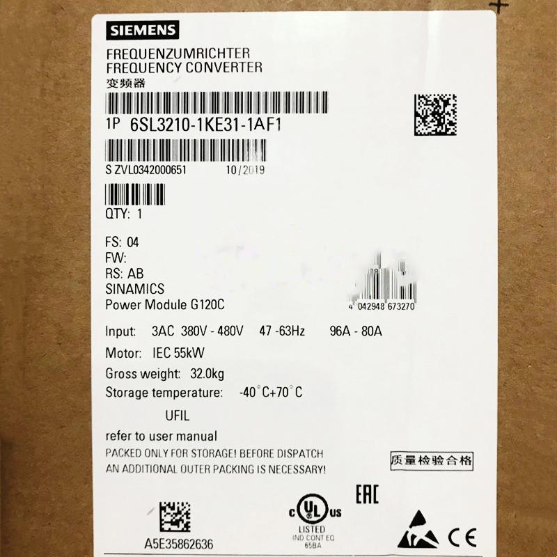 Rakuten - 【新品 東京発 ★適格請求書発行可】★SIEMENS シーメンス インバータ 6SL3210-1KE31-1AF1 G120C 480V 55kW【6ヶ月保証】