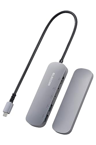 エレコム USB Type-C ハブ ドッキングステーション 5-in-1 固定用スタンド付 PD対応 100W USB3.1 Gen1×2ポー