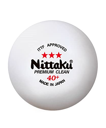 ニッタク(Nittaku) 卓球 ボール 3スター プレミアム クリーン 1ダース NB1701 ホワイト 40mm