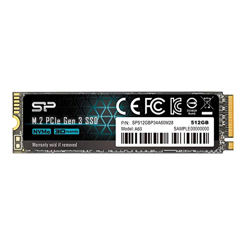 シリコンパワー SSD 1TB 3D NAND M.2 2280 PCIe3.0×4 NVMe1.3 P34A60シリーズ 5年保証 SP001