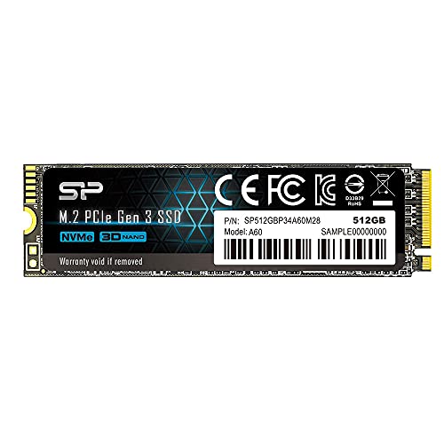 シリコンパワー SSD 512GB 3D NAND M.2 2280 PCIe3.0×4 NVMe1.3 P34A60シリーズ 5年保証 SP5