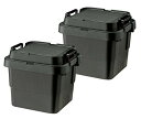 リス 収納ボックス スタッキング トランクカーゴ ブラック 30L 日本製 TC-30S 2個セット