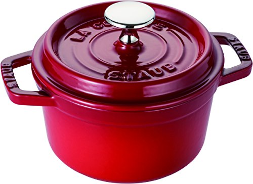 鋳物ホーロー鍋 staub ストウブ 「 ピコ ココット ラウンド チェリー 14cm 」 小さい 両手 鋳物 ホーロー 鍋 IH対応 【日本正規販売品】 La