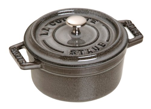 staub ストウブ 「 ミニ ピコ ココット ラウンド グレー 10cm 」 小さい 両手 鋳物 ホーロー 鍋 【日本正規販売品】 La Co