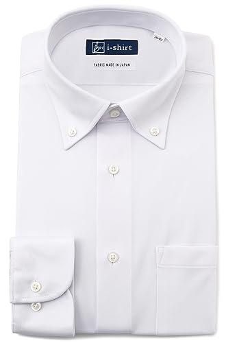 [アイシャツ] i-shirt 完全ノーアイロン ストレッチ 超速乾 レギュラーフィット 長袖 アイシャツ ワイシャツ メンズ ホワイト 無地