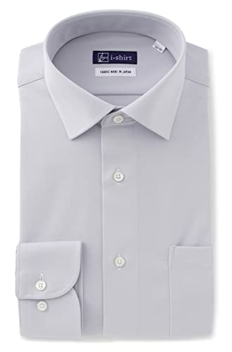 [アイシャツ] i-shirt 完全ノーアイロン ストレッチ 超速乾 レギュラーフィット 長袖 アイシャツ ワイシャツ メンズ L.グレー 新レ