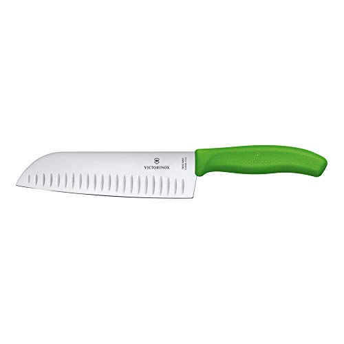 VICTORINOX ビクトリノックス 三徳包丁 溝付 17cm グリーン スイスクラシック 万能包丁 6.8526.17L4-X1