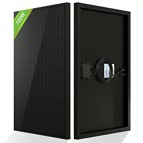 ECO-WORTHY ソーラーパネル 100W 単結晶 12v 太陽光チャージ ポータブル電源 超高 ...