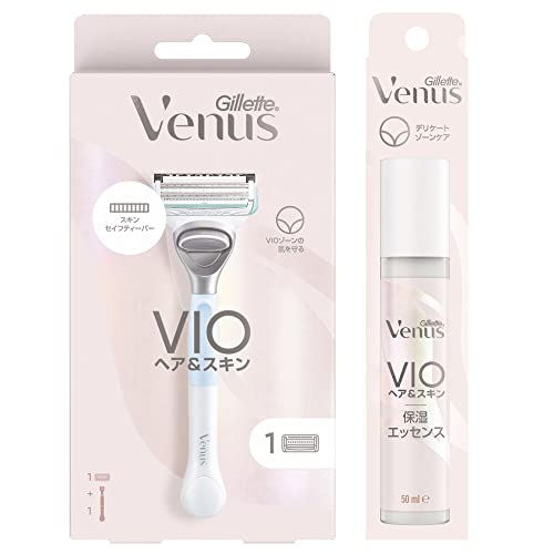 VENUS(ヴィーナス) 【まとめ買い】ジレットヴ ィーナス VIOヘア&スキン 女性用 カミソリ 本体(替刃1個付)+保湿エッセンス50mLセ