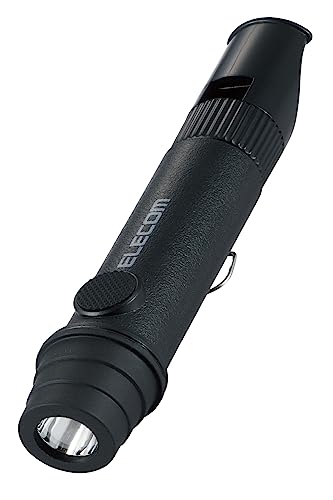 エレコム 懐中電灯 電池式 防災 防災救助笛 防水 防塵 IP44 ストラップ付属 乾電池付属 停電対策 緊急用 ブラック DE-KD03BK(4.0)