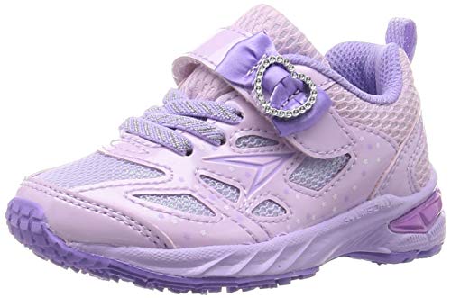[シュンソク] スニーカー キッズ 女の子 子供靴 幅広 軽量 15~23cm 3E 2.5E LEC 6120 6440 ラベンダー_ハート&(4.0)