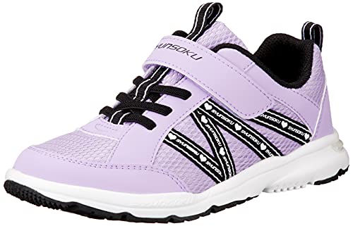 [シュンソク] スニーカー キッズ 女の子 子供靴 軽量 17~23cm 2E 2E LEC 6670 ラベンダー 22.5 cm 2E