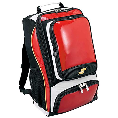 [エスエスケイ] リュック エナメルバックパック エンジ×ゴールド