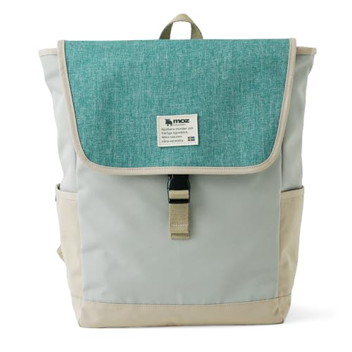[モズ] リュックサック デイパック バックパック 大きめ レディース zzei-12 ベージュ×ミントグリーン ..