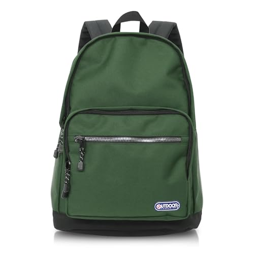 [アウトドアプロダクツ] リュック A4収納 ポケット多数 大容量 背面パッド ルミナス メタル風ファスナー グリーン