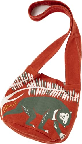 楠橋紋織 ショルダーバッグ moritaMiW ショルダーバッグ 茂林の葉っぱと遊ぶマレーグマ 約24×31~38.5×24cm オレンジ A-