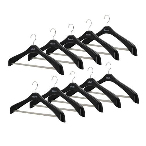 シンコハンガー(Shinkohanger) 衣類用ハンガー リバース ジャケットストップ 幅47cm 10個セット ブラッ..