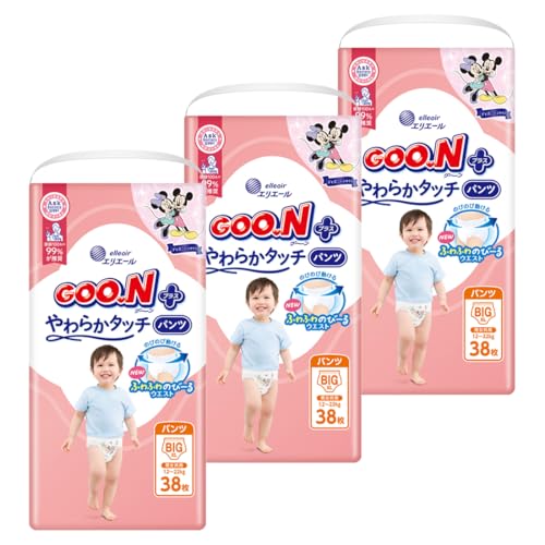 【パンツ BIGサイズ】グーンプラス やわらかタッチ おむつ (12~22kg) 114枚(38枚×3) [ケース販売] 【Am..